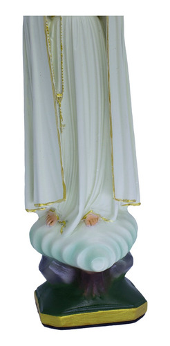 Escultura Imagem Nossa Senhora De Fátima 25cm C/ Coroa