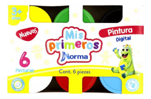 Pintura Para Dedos Norma Caja C/ 6 Piezas De 50 Grm C/u