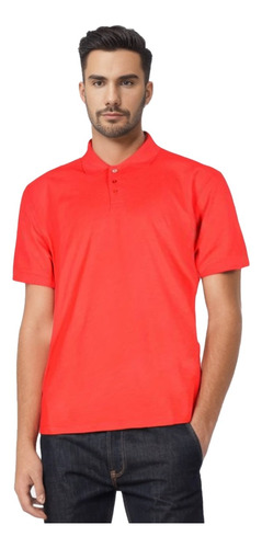 Remera Polo Manga Corta Hombre Roja - Mundo Trabajo