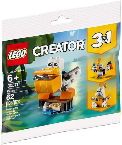 Lego Creator 3 En 1 30571 Pelicano + 2 Animales 62 Piezas