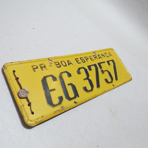 Imagem 8 de 8 de Placa Amarela De Carro Antigo Boa Esperança - Paraná