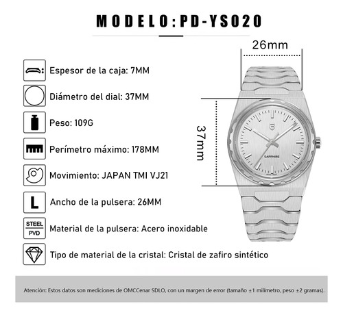 Reloj Para Hombre Pagani Design Vj21 Luminous Quartz Ys020