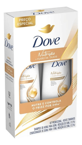 Kit Dove Nutrição Fusão De Óleos Shampoo 350ml + Condicionad