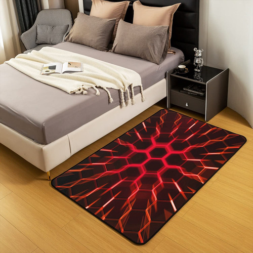 Alfombra Geométrica Moderna 1.52 X 2 Metros Antideslizante