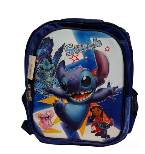 Mochila Escolar Infantil Stitch 2 Compartimientos 