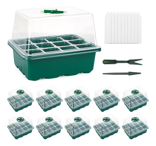 Kit De Germinación De Semillas 10 Bandejas De 120 Celdas Con