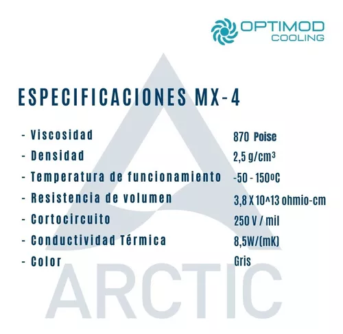 Pasta Térmica Arctic Mx-2 4grs Alto Rendimiento 