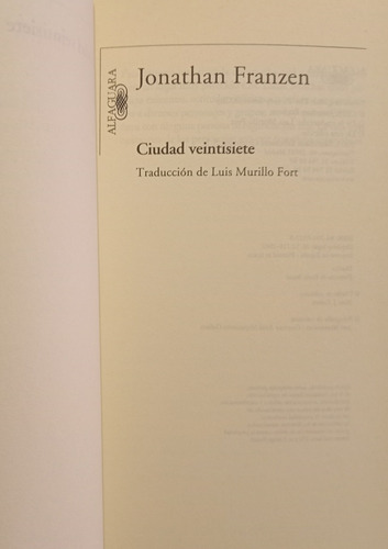 Ciudad Veintisiete - Jonathan Franzen - Caballito - Puan