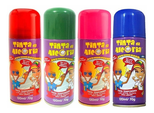 Imagem 2 de 2 de Tinta Spray Para Cabelo Carnaval Festa Varias Cores