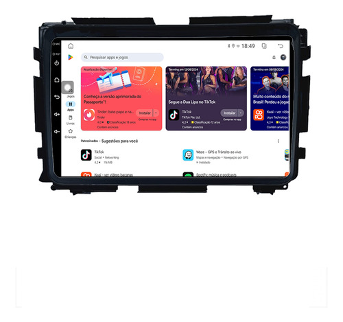 Central Multimidia Hrv 16/22 9p Android 13 Carplay 2gb 64gb