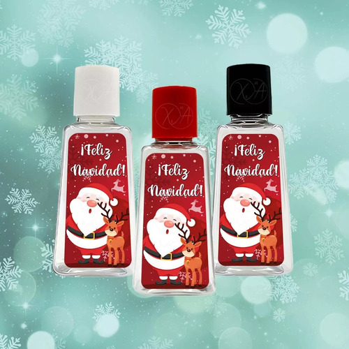 Gel Antibacterial Recuerdo Navideño 30 Ml Bolsillo X 40 Pzs