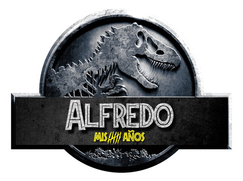 Logo Digital Jurassic World Personalizado Con Tu Nombre