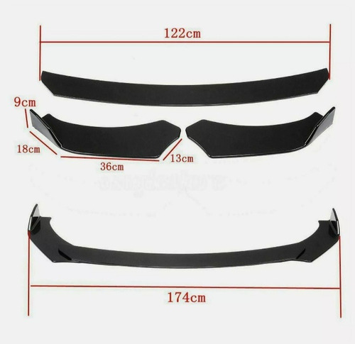 Body Kit Spoiler Lip Delantero Y Difusor Trasero Universal