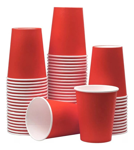 Vaso Stendy Polipapel 8 Onzas Descartable Pack X10 Unidades Color Rojo