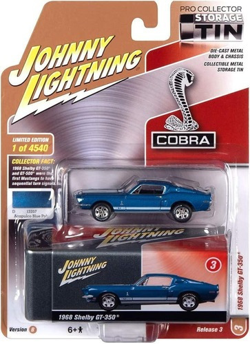 Ford Shelby Gt 350 1968 Coleccion Johnny Lightning 1:64 Azul