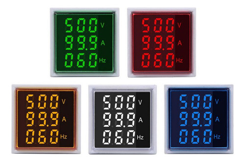 3x Quadrado Led Voltímetro Digital Luzes Tensão Medidor De