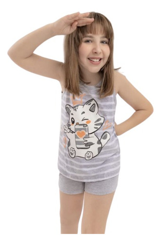 Pijama Lencatex Musculosa Sin Manga Algodón Jersey Niña 4-16