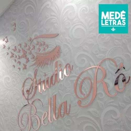 Letras em Acrílico Espelhado (Dourado)  Nomes para salão de beleza,  Logotipo salão de beleza, Fachadas comerciais