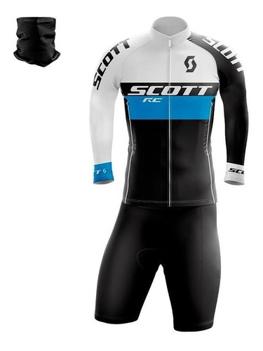 Conjunto Ciclismo Bermuda E Camisa Longa Scott Rc + Bandana