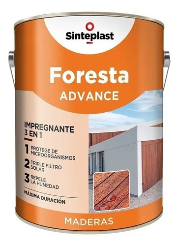 Foresta Advance Impregnante Satinado X 4 Lts Sinteplast Color Caoba