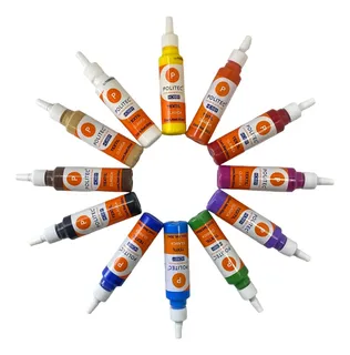 Pintura Textil Acrilica Politec Hobby 30ml 12pzs