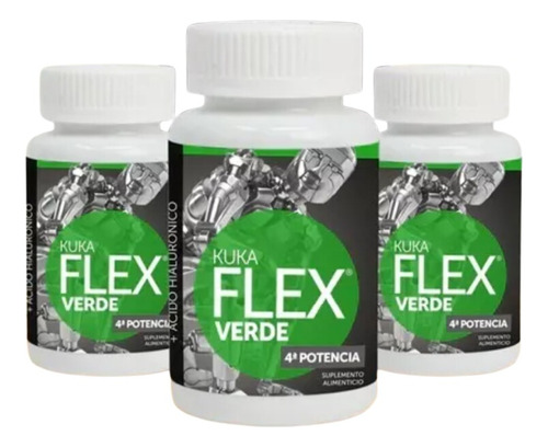 Kit De 3 Frascos De Kuka Flex Verde- 30 Tabs