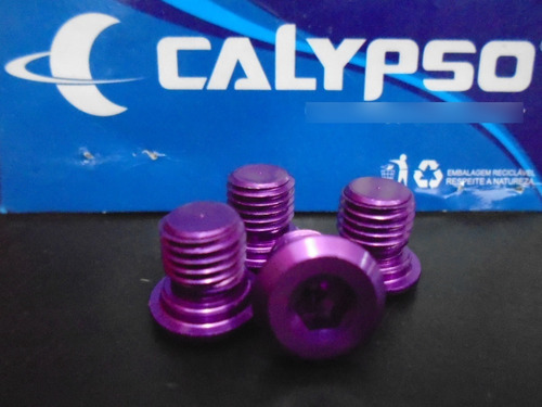 Tampa Do Pivo De Freio V-brake Violeta Aluminio (4 Pçs).