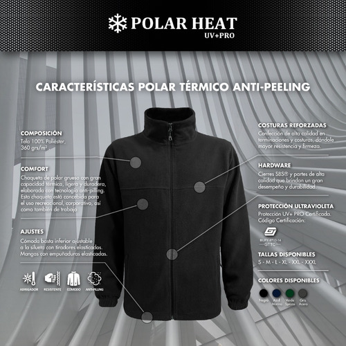 Imagen 6 de 9 de Chaqueta Polar Hombre Grueso Térmico Anti-peeling