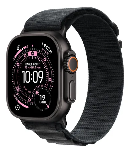 Apple Watch Ultra 3 Gps + Cellular  Caixa Preta De Titânio  49 Mm  Pulseira Loop Alpina Preta  M - Distribuidor Autorizado