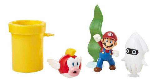 Set Super Mario Bros - Diorama Underwater Bajo El Agua