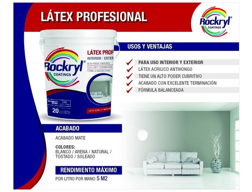 Pintura Latex Interior Color 20 Litros Rockryl®