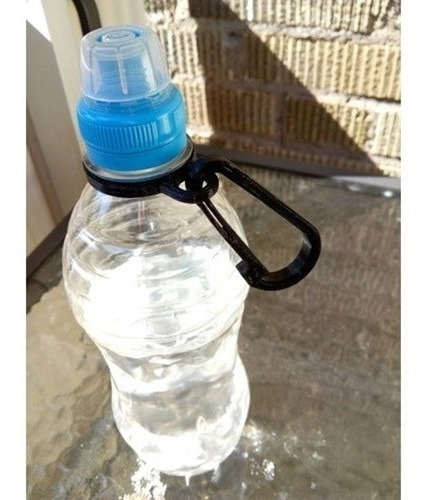 Soporte Con Mosqueton Para Botella Agua Comun Trekking - X5