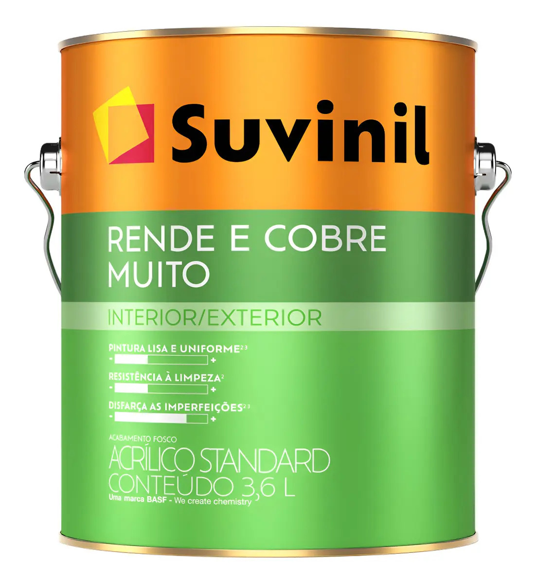 Tinta P/ Parede Rende E Cobre Muito Suvinil 3,6 Litros Fosco