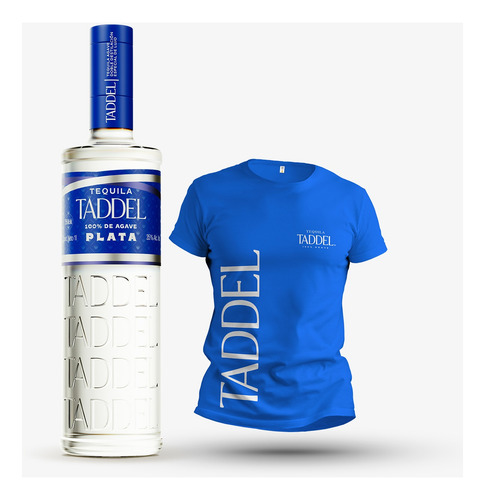 Tequila Taddel Plata 1000 Ml Con Playera Taddel