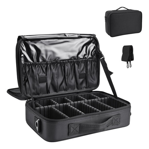 Bolsa De Maquillaje Portátil Con Divisores Ajustables