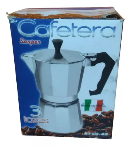GENERICO Moledor Eléctrico De Café + Cafetera Italiana Greca 3 Tazas
