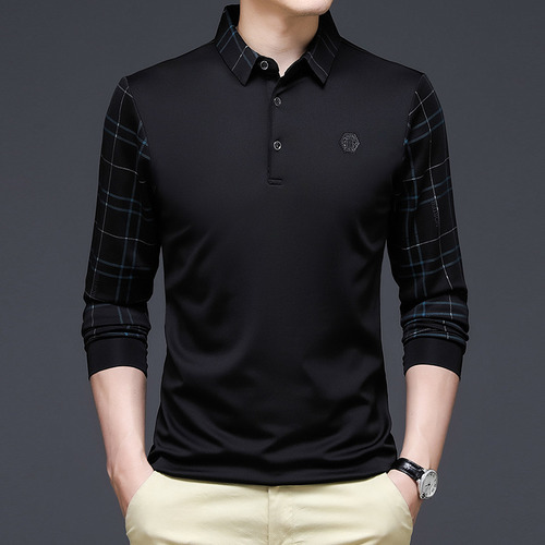 Camisa Polo Masculina De Manga Comprimida De Cor Sólida El