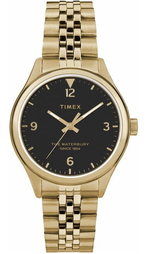 Reloj Mujer Timex Tw2r69300 Cuarzo Pulso Dorado En Acero