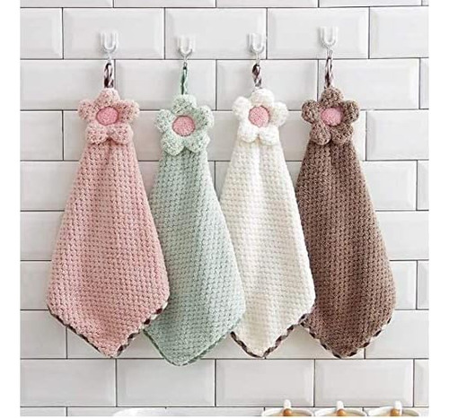 Toalla De Mano De Cocina Veewon 2ps Con Lazo Para Colgar, To
