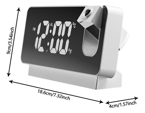 Despertador Con Proyección Reloj Con Proyector 180 Para Dorm