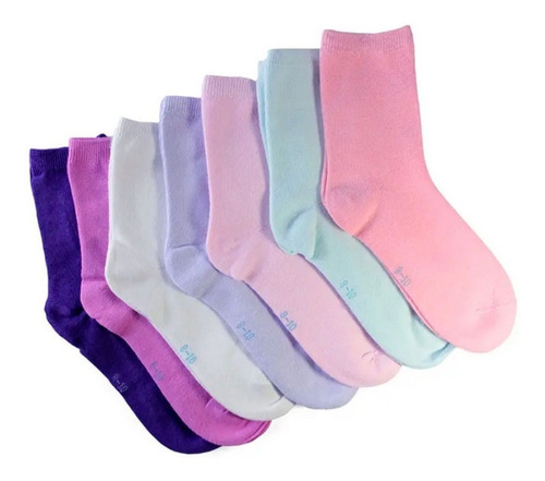 Pack 12 Pares Calcetines De Niña Bambú Liso 2 A 10