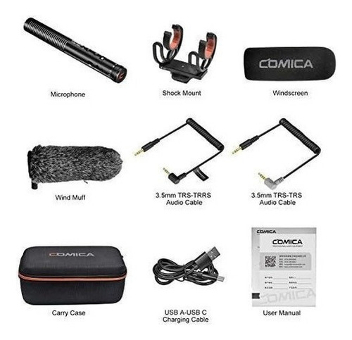 Micrófono Comica Cvm-vm20 profesional condensador color negro