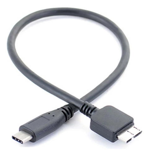 Cable Usb Tipo C Macho A Micro-usb 3.0 20cm Disco Duro Datos Color Negro