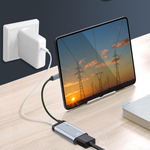 Imagen 6 de 8 de Hdmi Usb C Cable Hdmi A Thunderbolt C-ethernet 4 En 1