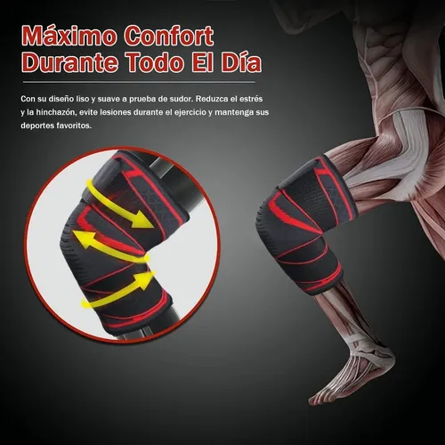 De 1 Par Rodilleras Elásticas Deportivas Compresion Para Gym