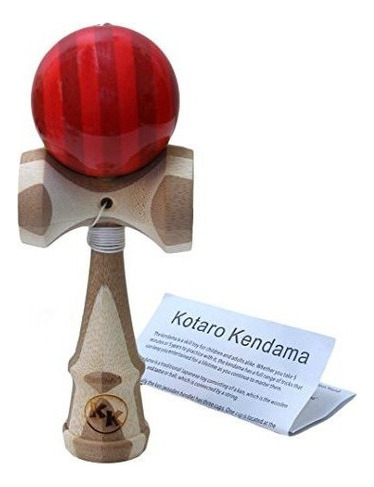 Kotaro Pro Bamboo Kendama Toy Con Cuerda Extra (rojo)