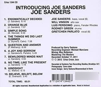 Sanders Joe Introducing Joe Sanders Usa Import Cd