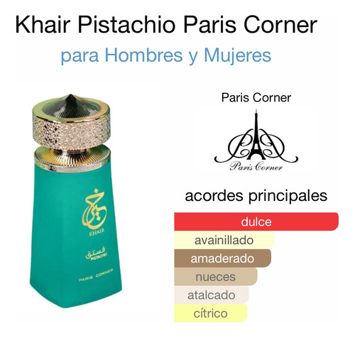 Paris Corner Khair Pistachio Unisex 100 Ml Edp