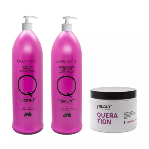 Primont Kit Grande Queration Shampoo +acond +tratamiento 