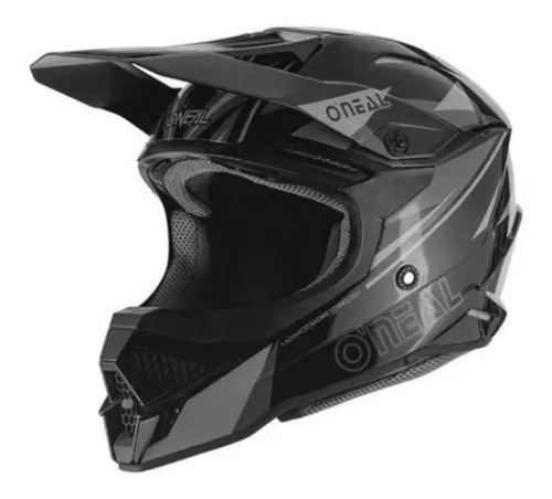 Capacete Oneal 3 Series Hybrid Preto Cinza Brilhante